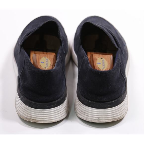 Wolf & Shepherd Navy Blue Suede Crossover Penny Loafers Mens US 12 M - Picture 6 of 11